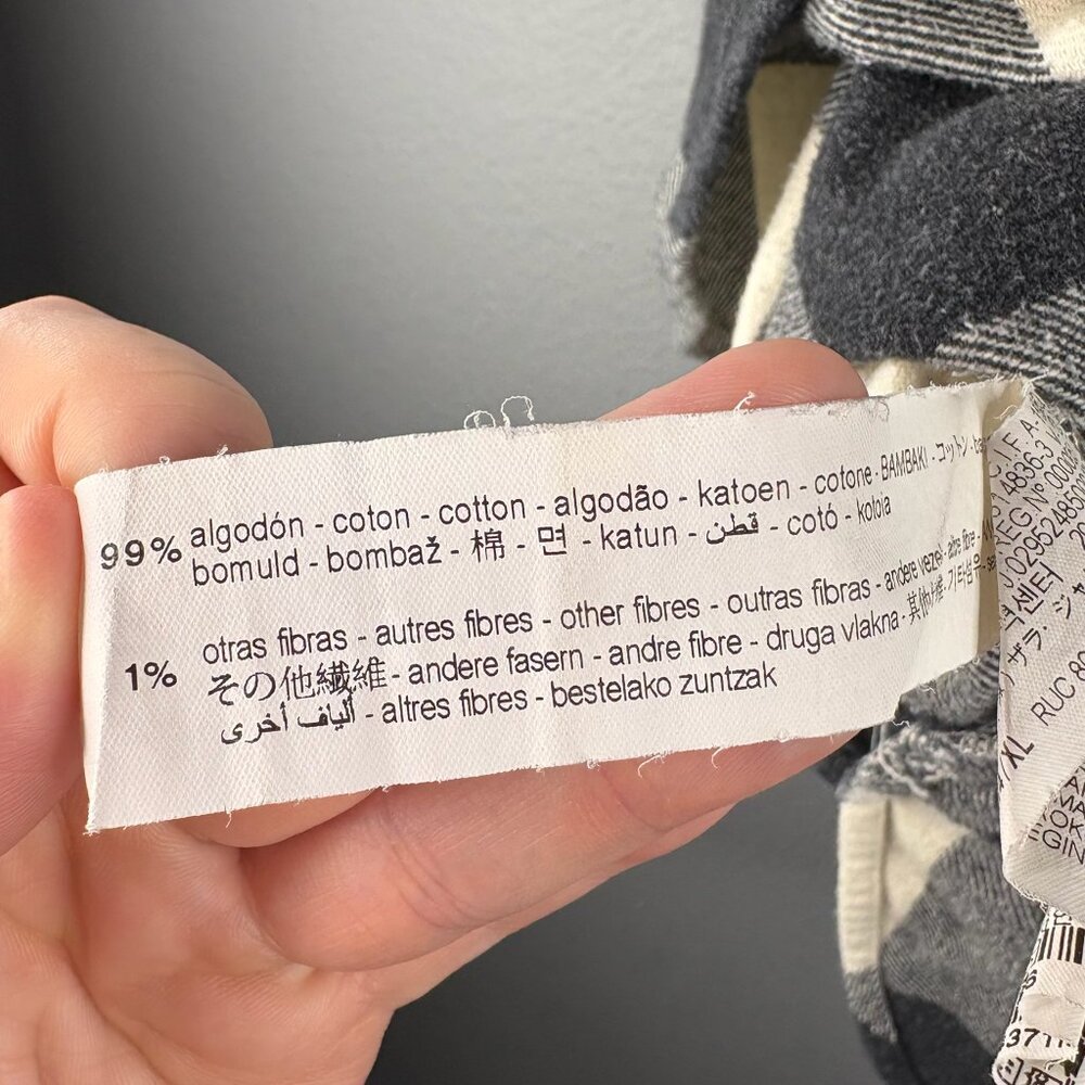 ZARA Black & White Flannel Shirt - Picture 5 of 6